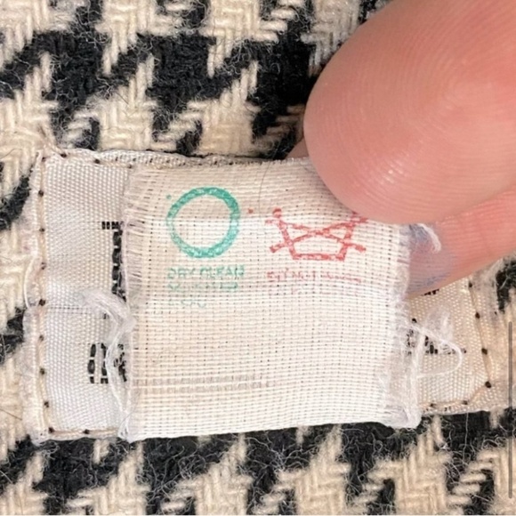 Vintage Razz International White Black Houndstooth Blazer M - Picture 7 of 13